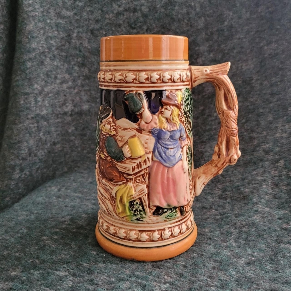Vintage Ornate Handpainted Beer Stein